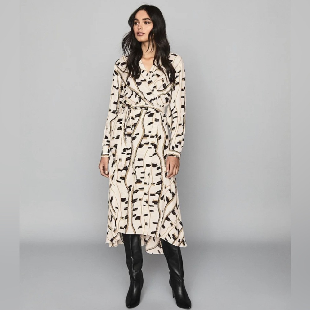 Sky Printed Midi Wrap Dress size 2